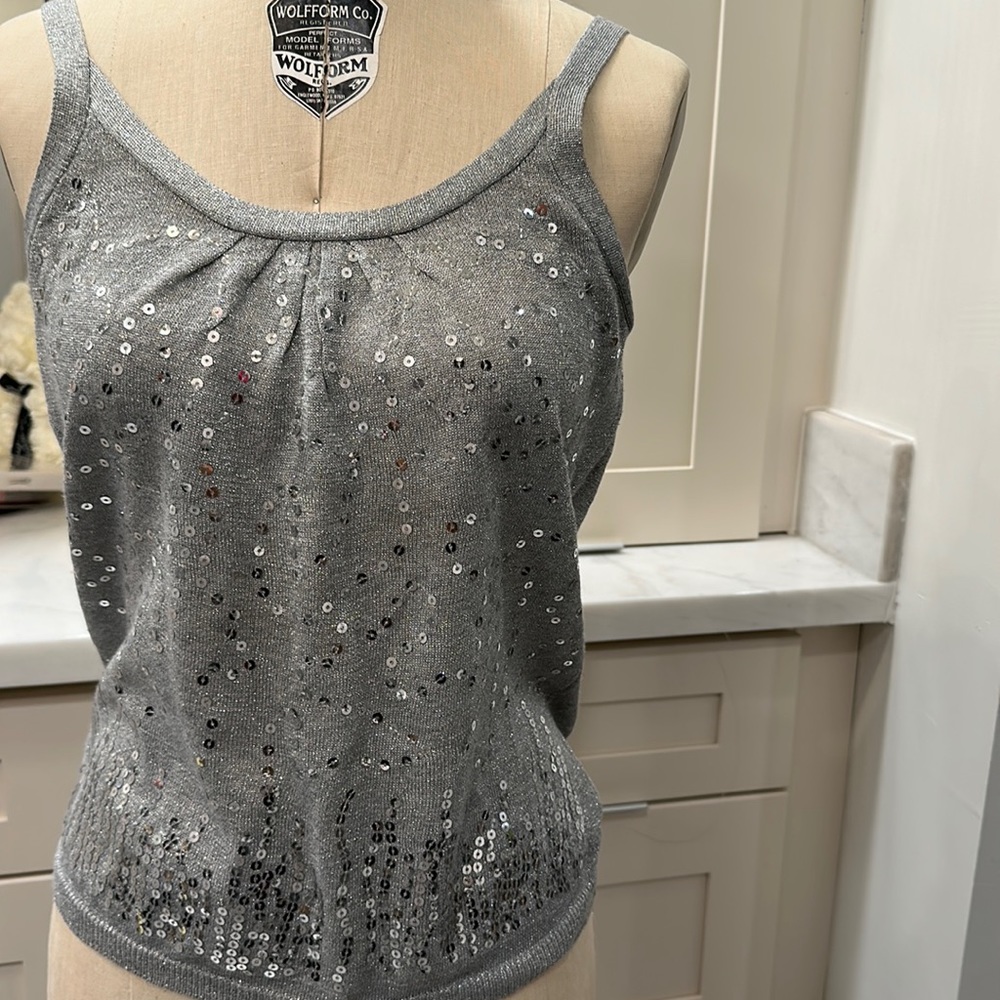 Sparkly silver tank small